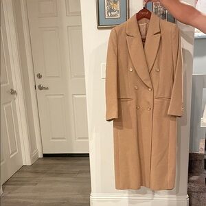 Saks Fifth Avenue Camel Double-Breasted Trench Coat